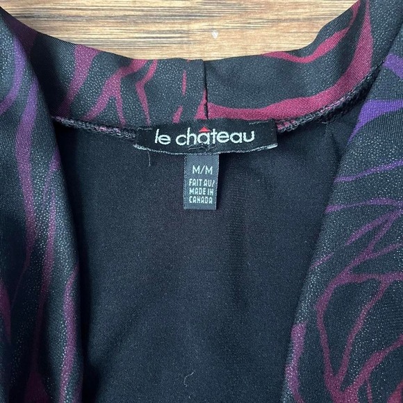 Le Chateau Y2K Ruched Abstract Floral Stretch Women Medium Whimsygoth Mcbling - Picture 2 of 6